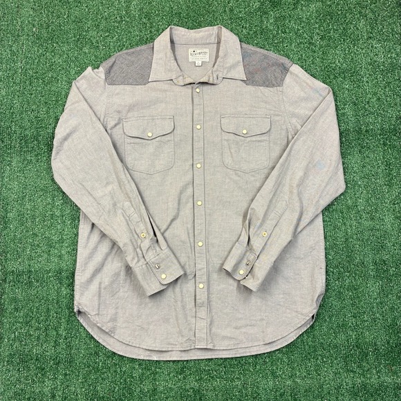 Lucky Brand Other - Vintage Lucky Brand Pearl Snap Western Shirt Grey Saturday Stretch Mens Large